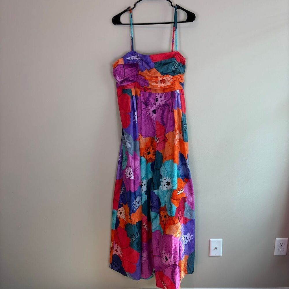 Hutch The Mabel Bright Colorful Floral Wide Leg Jumpsuit Size XL